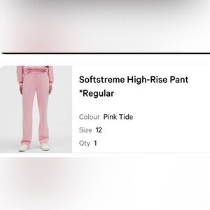 Women’s Lululemon Softstreme High-Rise Pink tide Pants